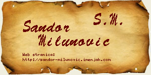 Šandor Milunović vizit kartica